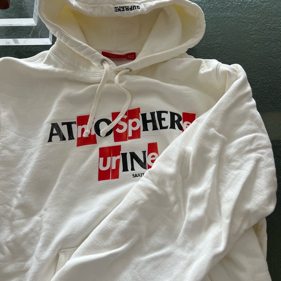 Supreme x Antihero Hoodie size medium - atmosphere urine WHITE color hoodie - Picture 2 of 8